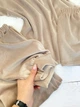 Піжама жіноча велюрова трійка футболка штани шорти Zarina S-M бежевий - зображення 6