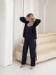 Женский комплект тройка: кимоно штаны и майка Venice 2XL-3XL темно синий - изображение 2