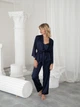 Женский комплект тройка: кимоно штаны и майка Venice 2XL-3XL темно синий - изображение 8