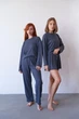 Женский домашний комплект тройка кофта шорты и брюки Carmen L-XL темно-серый - изображение 4