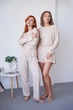 Жіночий домашній комплект трійка кофта шорти та штани Carmen L-XL бежевий - зображення 10