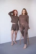 Женский домашний комплект тройка кофта, шорты и брюки Carmen L-XL коричневый - изображение 12