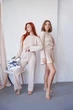 Жіночий домашній комплект трійка кофта шорти та штани Carmen L-XL бежевий - зображення 14