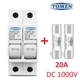 Держатель TOMZN 2Р DC с 2-мя предохранителями на 20A 10х38мм на DIN рейку для солнечных панелей - изображение 2