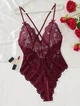 Мереживне боді з відкритим доступом Elegant XL Бордо - зображення 1