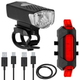 Zestaw lampek rowerowych Springos na USB, 2 sztuki BA0054 (5907719448275) - obraz 1