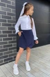 Блузка школьная для дівчинки з мереживом 134 біла - изображение 1