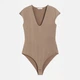 Боди-блуза женская H&M 1212637003c28 S Коричневая (1000000050241) - изображение 4
