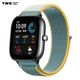 Ремешок для Xiaomi Amazfit GTS 4 / GTS 4 mini нейлоновый / 20 мм Тёмно бирюзовый с жёлтым - изображение 1