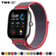 Ремешок для Xiaomi Amazfit GTS 4 / GTS 4 mini нейлоновый / 20 мм Серый с малиновым - изображение 5