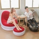 Надувной диван с пуфом и насосом 116х98х83см, Air Sofa, Черный / Надувное кресло велюровое для отдыха - зображення 7