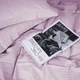 Простынь MirSon полуторная 150x220 см 30-0007 Pink Satin Stripe (2200005250051) - изображение 4