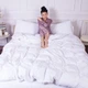 Простынь MirSon полуторная 150x220 см 30-0001 White Satin Stripe (2200005245859) - изображение 7