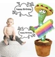 Танцующий кактус, свето - музыкальная игрушка на батарейках, Dancing Cactus TikTok кактус в вазоне 34 см - изображение 1