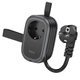 Мережевий зарядний пристрій подовжувач Hoco NS6, 2 USB, Type-C, 1 розетка, 1.1m, black - зображення 1