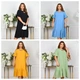 Сукня довга міді вільного крою креп жатка плаття великих розмірів 48-50 блакитна - зображення 5