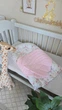 Кокон з крилами Chickabiddy, двосторонній зима-літо, ніжно-рожевий бавовняний велюр + троянди та пташки, 100% бавовна, позиціонер для малюка, гніздечко для новонароджених, 90х52 см - зображення 7