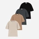 Набор футболок хлопковых оверсайз длинных женских Ray Oversize U0104W-4PACK4 S/M 4 шт Бежевый/Коричневый/Темно-серый/Черный (RAY2000000038575) - изображение 1