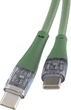 Kabel Qualo USB Type-C – USB Type-C 1.5 m Green/Transparent (5907457783393) - obraz 4