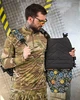 Плитоноска 4 быстрых сброса с напашником и подсумками черная с цветами (93118) - изображение 6