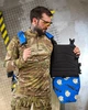 Плитоноска 4 быстрых сброса с напашником и подсумками синяя с цветами (93116) - изображение 6