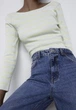 Светр жіночий ZARA Sweater Women's Yellow Mint Cropped Striped Scoop Back S Жовтий (3519\031\423) - зображення 3