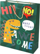 Torba prezentowa LEAN Toys Dinozaur papierowa 41.5 x 30 x 12 cm Zielona 16740 (5905884453261) - obraz 1