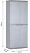 Шафа для зберігання Keter Kis Armadio Portascope Jolly 166х68x39 см темно-сіра пластикова господарська для мітли швабри (241070) - изображение 7