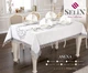 Льняная скатерть с ранером Selin Asena Set 180×350 см+12 кремовых салфеток - изображение 5