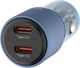 Ładowarka samochodowa Qualo Transparent 2x USB-C 90W Blue (5907457783331) - obraz 1