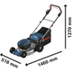 Професійна акумуляторна газонокосарка Bosch GRA 18V2-46 Professional з АКБ 2шт 18V 5Ah GAL 1880 CV - зображення 3