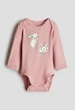 Боди с воротником-конвертом розовый Кролик H&M 62см (400011446) - изображение 1