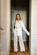 Женский костюм в пижамном стиле белый размер M - изображение 5