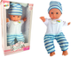 Пупс Lean Toys у смугастій піжамі Blue 30 см (5904665999226) - зображення 2