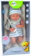 Пупс Lean Toys в одязі з шапочкою White/Blue 42 см (5905991015376) - зображення 1