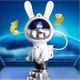 Світильник нічник Астронавт у вигляді кролика-космонавта Проектор Rabbit Star Galaxy Nightlight Projector 10 Вт 23 см з ефектом зоряного неба та пультом - зображення 3