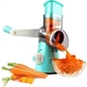 Овощерезка Tabletop Drum Grater Kitchen Master 3 насадки, ручна, голуба - зображення 4