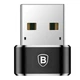 Перехідник Baseus USB Male To Type-C Female Adapter Converter 3A (Чорний) (14058) - зображення 3