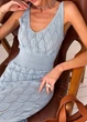 Ажурное летнее платье длинное ART KNIT голубое, L-XL 040556 - изображение 2