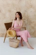 Ажурное летнее платье длинное ART KNIT розовое, L-XL 040334 - изображение 4
