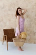 Ажурное летнее платье короткое ART KNIT сиреневое, S-M 040335 - изображение 6