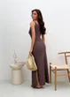 Ажурное летнее платье длинное ART KNIT кофейное, S-M 037687 - изображение 6