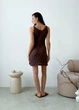 Ажурное летнее платье короткое ART KNIT кофейное, M-L 037698 - изображение 2