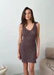 Ажурное летнее платье короткое ART KNIT кофейное, M-L 037698 - изображение 8