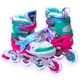 Детские раздвижные ролики 34-37 с комплектом защиты и шлемом Scale Sports Mermaid подсветка колес бирюзовый - изображение 1