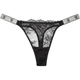 Трусики со стразами Victoria’s Secret Bery Sexy Shine Strap Rose Lace Thong L Черные - изображение 1