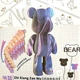 DIY конструктор 3D-пазл “Bearbrick” синій/рожевий — з мраморним принтом 20 × 8 см - зображення 1