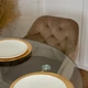 Стілець оксамитовий MEBEL ELITE RAYA, бежевий, золотий ME.RAYA/BZ/ZL/V/K - зображення 5