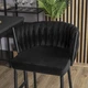 Барний стілець оксамитовий MEBEL ELITE FLORES, чорний / чорний ME.FLORES/CZ/CZ/V/H - зображення 3