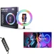 Кільцева LED лампа RGB MJ-36 92 диодов, 39 RGB, 3 крепления 36 см 14" (Чорний) Epik (183757) - зображення 4